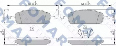 FOMAR FRICTION fo250581 -  Комплект тормозных колодок, дисковый тормоз